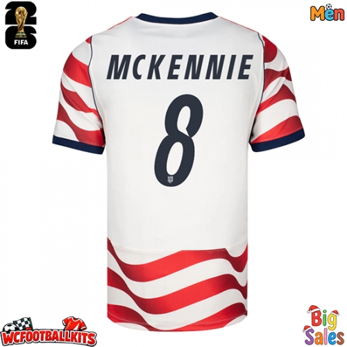 United States Weston McKennie #8 Replica Home Stadium Shirt World Cup 2026 Short Sleeve